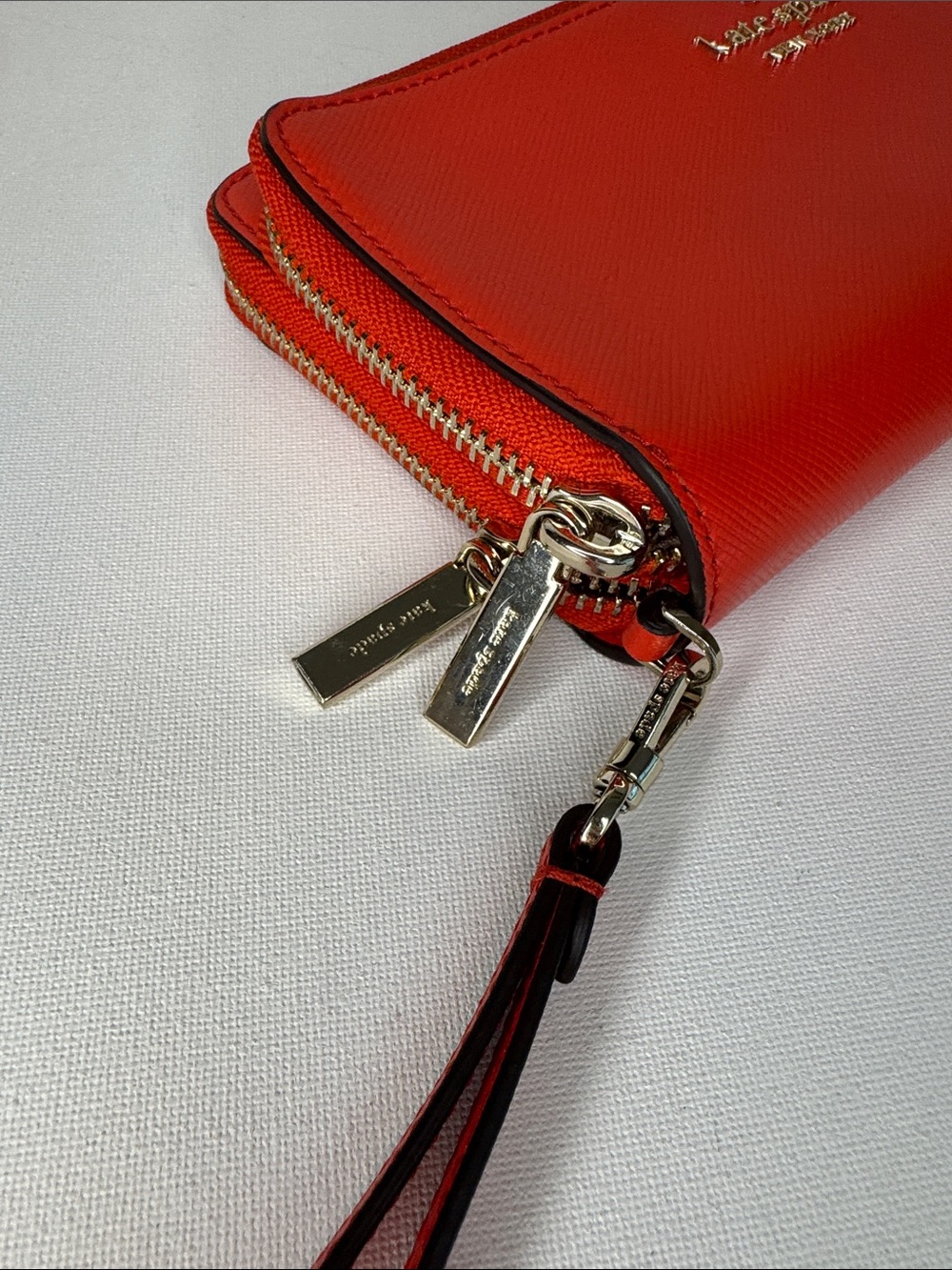 Kate Spade Madison Dual Compartment Zip Wallet Wristlet - Gazpacho Orange-Red - Picture 5 of 8